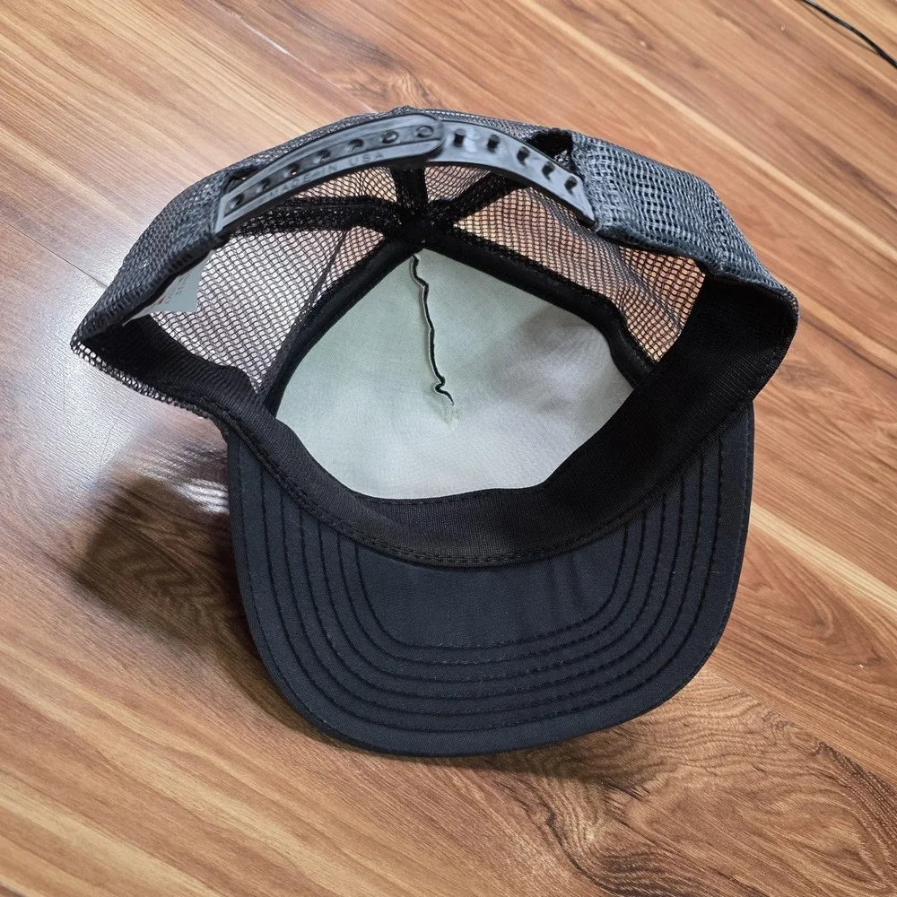 Todd‎ Hat Cap Trucker Snap Back Mens One Size Black Mesh BP Logo Vtg USA